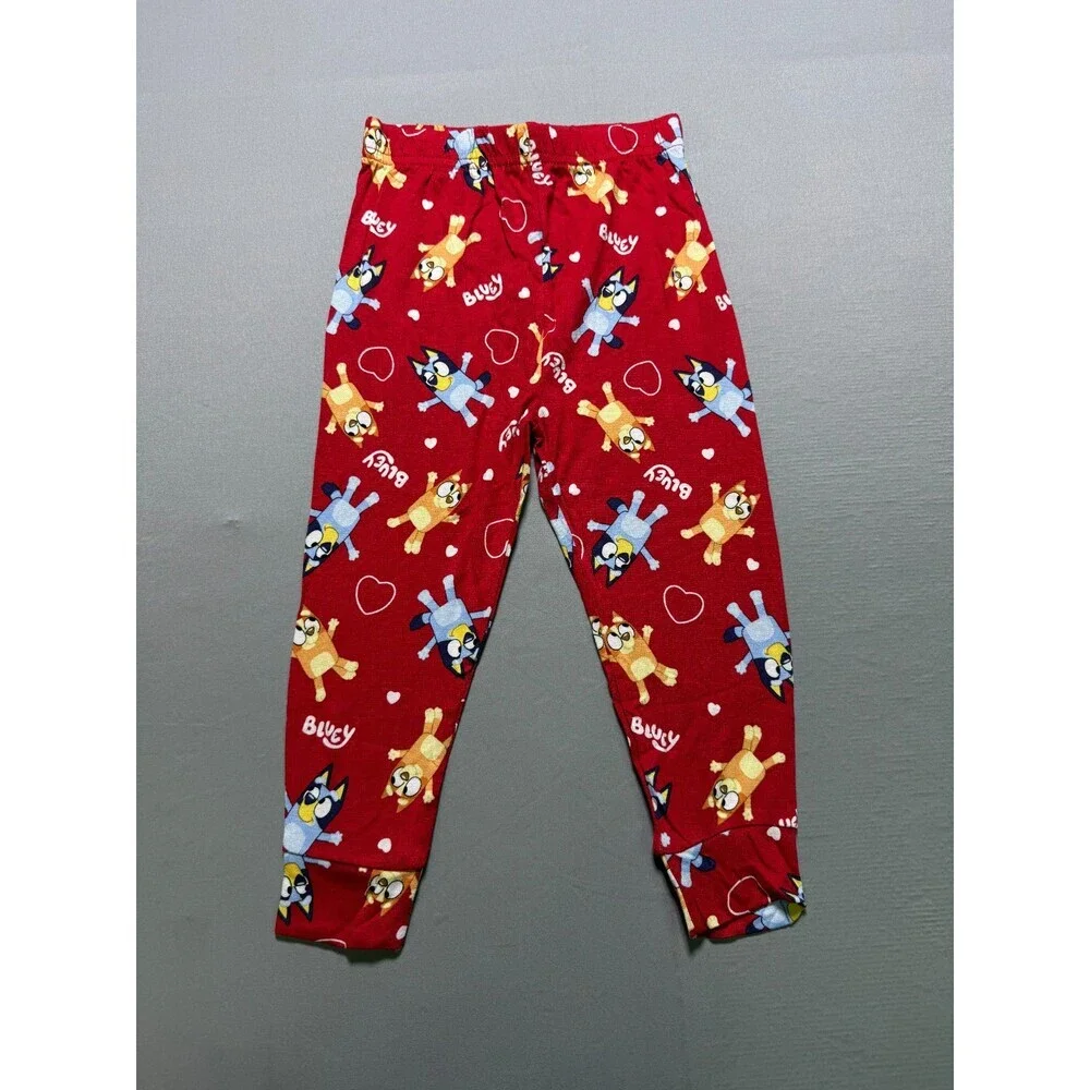 Bluey and Pretzel Character Valentines 2-Piece Pajama Set Toddlers 2T Red Comfy